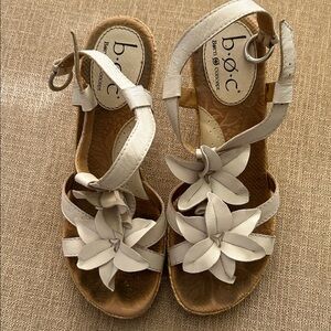 b.o.c. Women’s white Sandals with Floral Accent